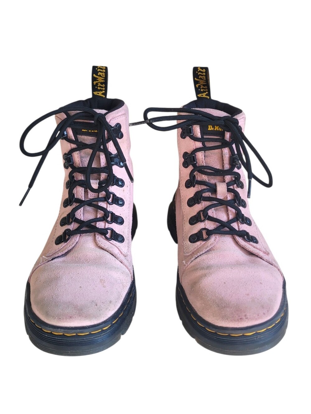 Dr. Martens Pink Suede Lace-Up Women's Boots 7